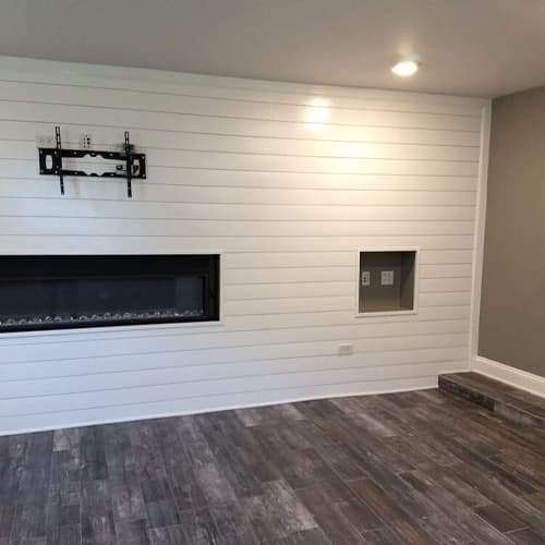Custom bathroom vanity with marble countertop
